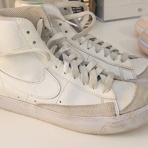 Girls white Nike blazers